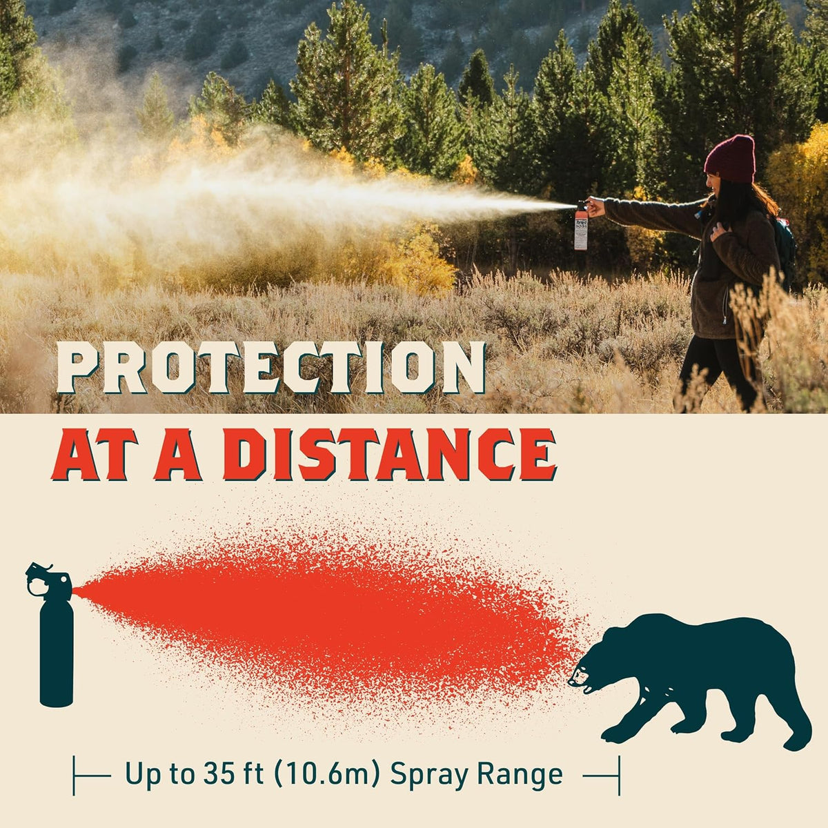 Trail Boss Bear Spray - Maximum Strength 35 ft Range | EPA Registered 7.9 oz for Hiking & Outdoor Safety