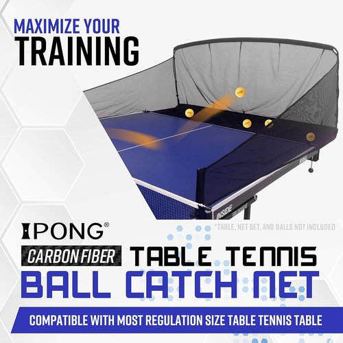 JOOLA iPong Carbon Fiber Table Tennis Ball Catch Net - Efficient Ball Collection for Training | Fits Most Tables