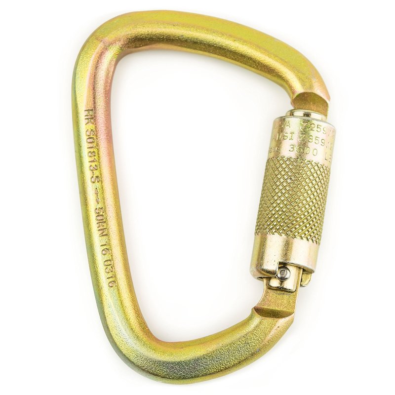 S01813-Stainless Steel Carabiner 50kn (11,200 lb) Rated, Twist Auto Lock, ANSI Certified (Qty: 1), Heavy Duty Carabiner