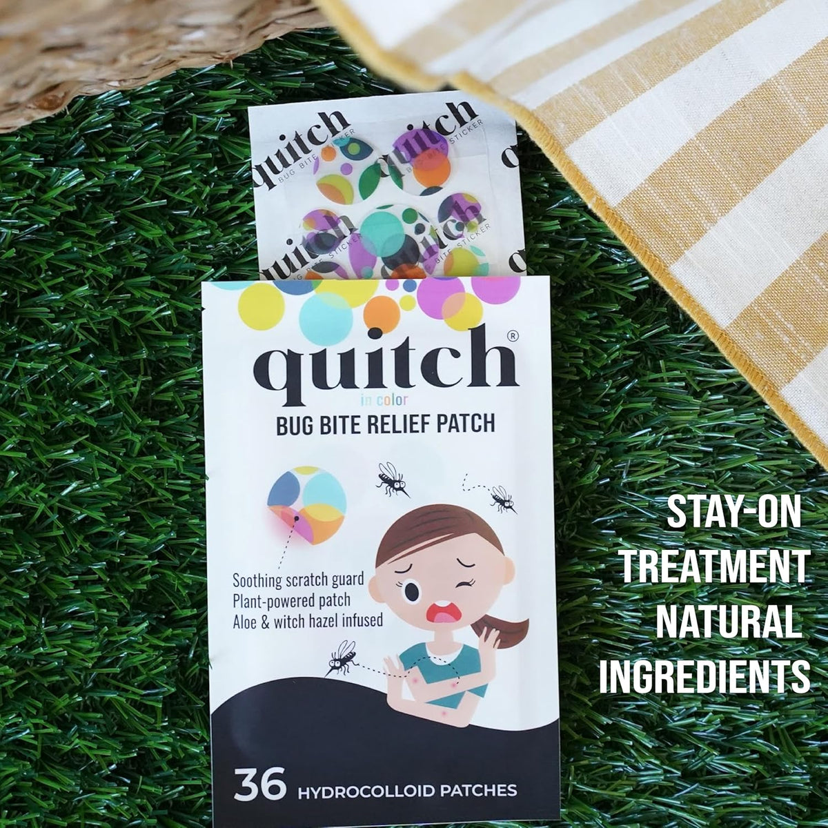 Quitch Mosquito Bite Relief Patch - Effective Anti-Itch Treatment for Kids | Travel & Camping Essential