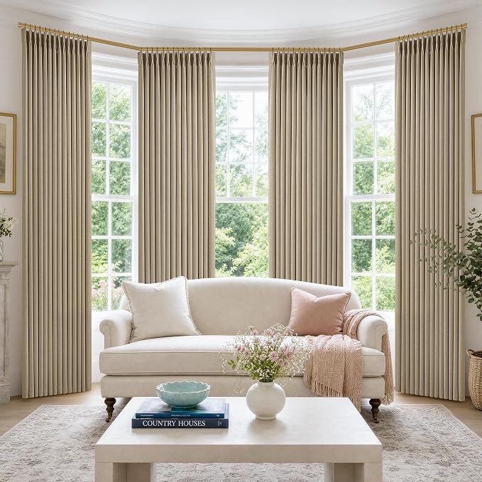 Burlywood Birch 100 Inch Long Curtains