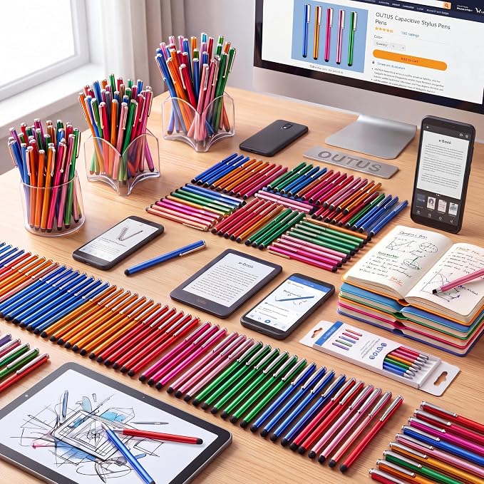 Outus 130 Pcs Stylus Pens Bulk for Touchscreens, Universal Capacitive Stylus