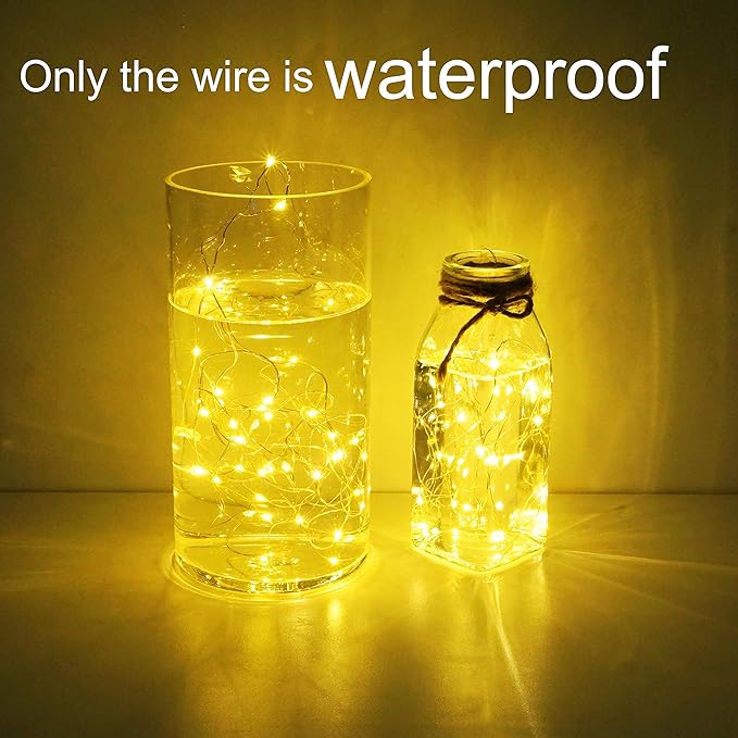 15 Pack 30 LED Micro Starry String Lights Battery Operated(Included),Fairy Waterproof Silver Wire Lights,for DIY Party Garden Wedding Table Indoor&Outdoor Decorations