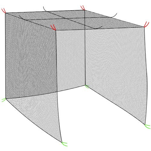 Golf Batting Cage Net Golf Baseball Caging Netting 10 x 10 x 10FT with Top Ropes for Backyard, Easy to Insatall Baseball Softball Hitting Barrier Practice Nets with Carry Bag for Indoor Outdoor