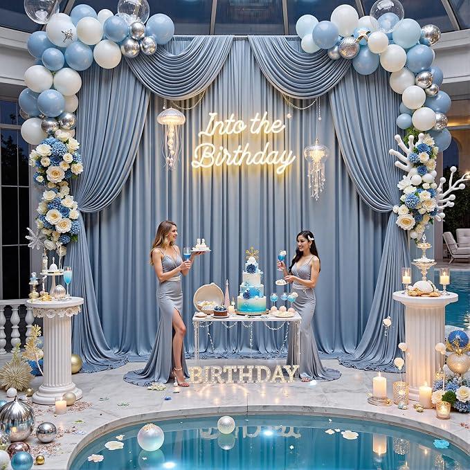 10ft x 15ft Dusty Blue Backdrop Curtains