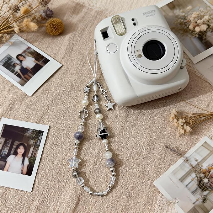 2 Pcs Phone Charm Strap Hand for iPhone Wrist Strap Camera Lanyard Pearl Beaded