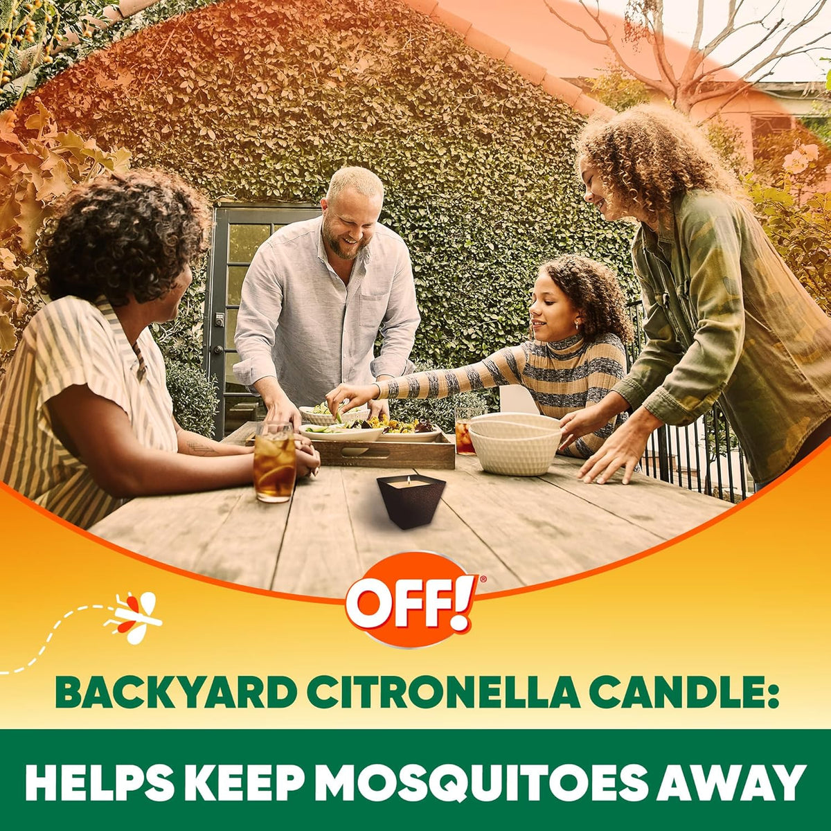 OFF! Citronella Scented Candle - Ambiance Enhancing Centerpiece | Burns Up to 25 Hours, 16 oz (Pack of 2)