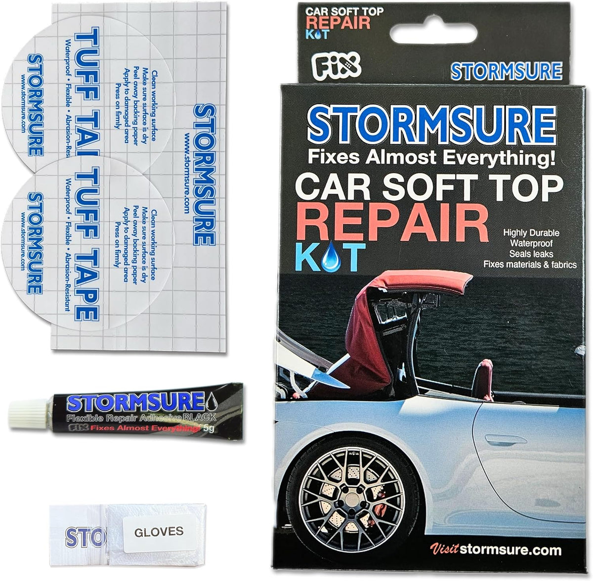Stormsure Car Roof Repair Kit in Black - Durable, Waterproof Fix for Leaks and Tears, Ideal for All Vehicle Types