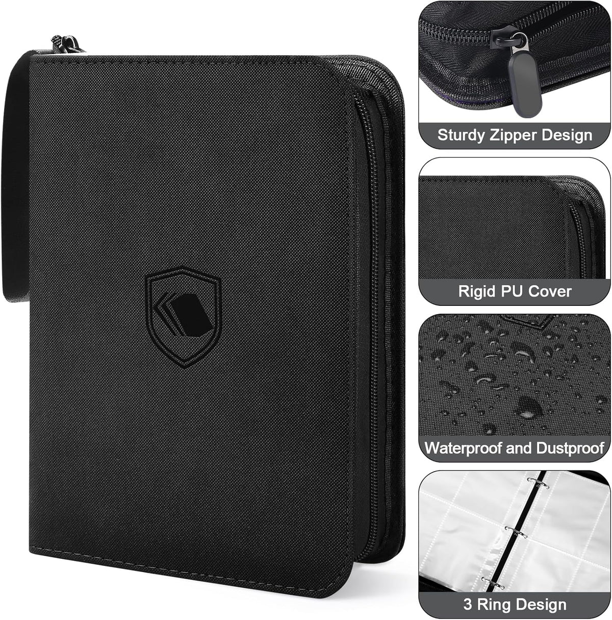 Skiennix 440 Pockets Trading Card Binder - Durable PU Cover Zipper Album for MTG, TCG & Sports Cards