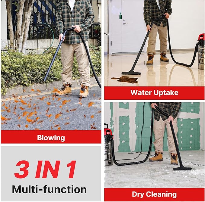 Shop-Vac 6 Gallon 4.0 Peak HP Wet/Dry Vacuum, Wall Mountable Compact Shop Vacuum 91932 Dust Collection Filter Bag for 5 Gallon Wall Mount Vacs, 6 Pack