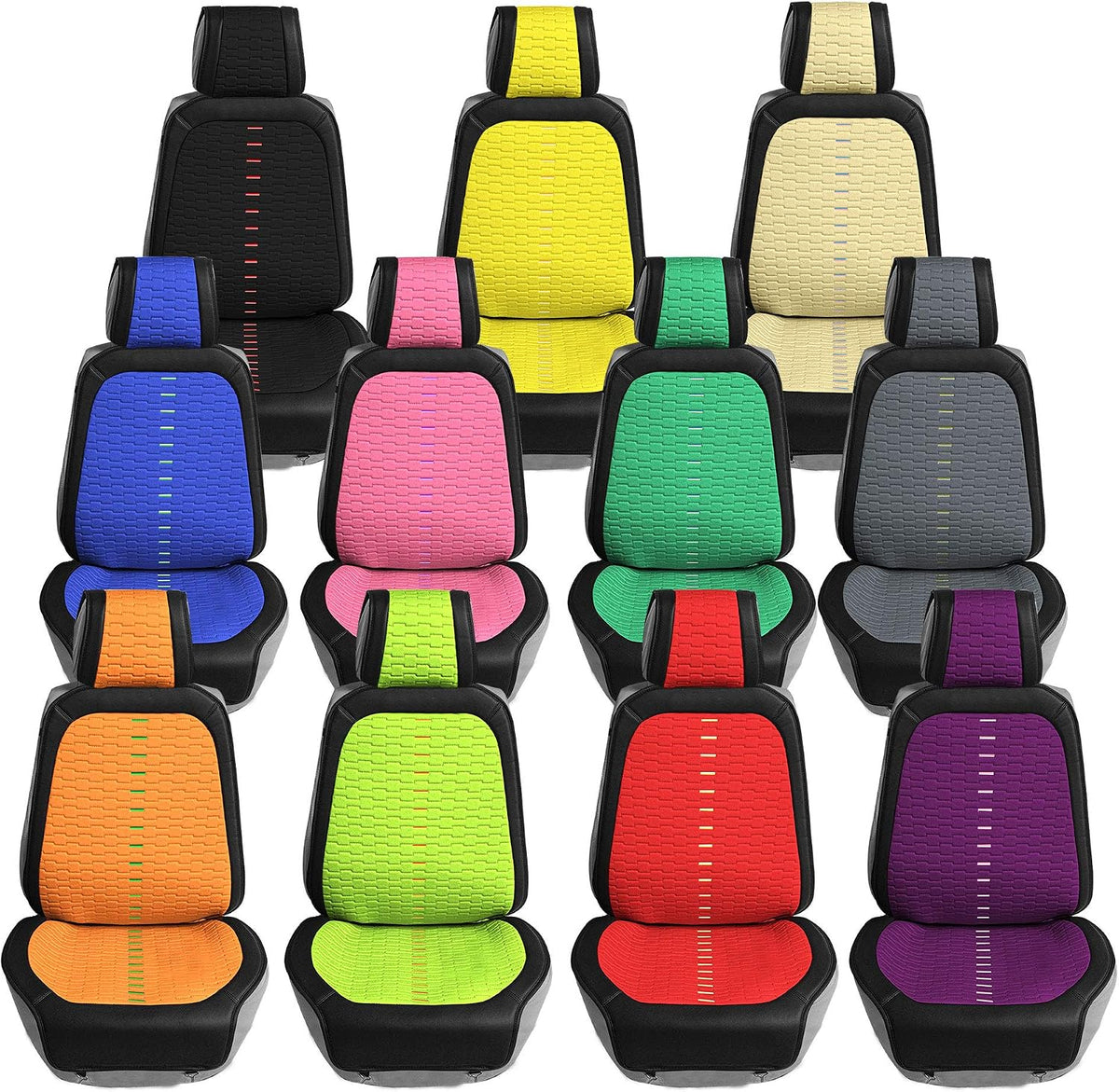 FH Group Car Seat Covers Front Set Automotive Seat Cushions - Low Back Car Seats, Universal Fit, Automotive Seat Cover, Car Seat Cushion, Airbag Compatible Car Seat Cover for SUV, Sedan, Van Mint