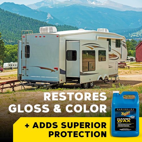 Meguiar's M5001 Marine/RV One Step Cleaner Wax - Easy Marine Wax for Boats & RVs, 1 Gallon