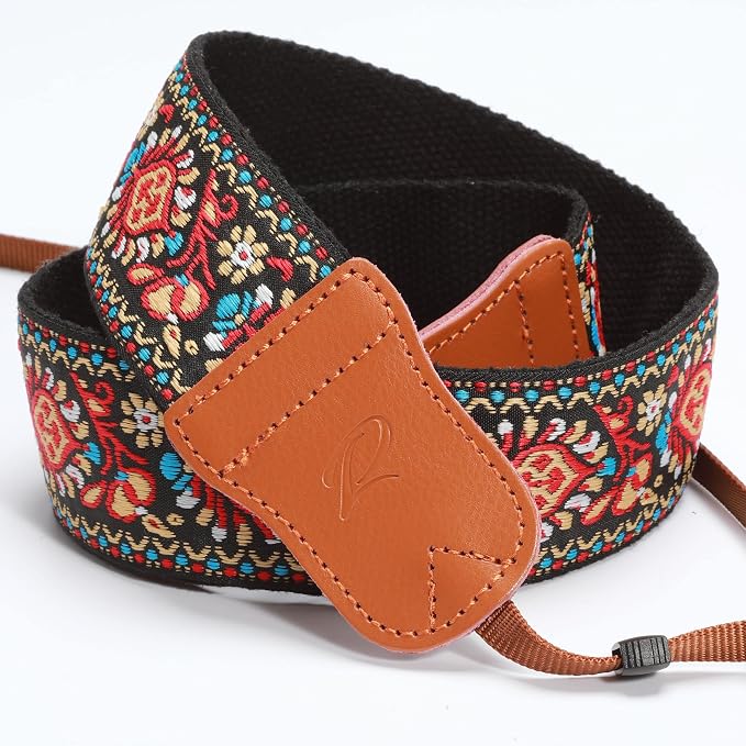 Padwa Lifestyle Red Vintage Embroidered Camera Strap