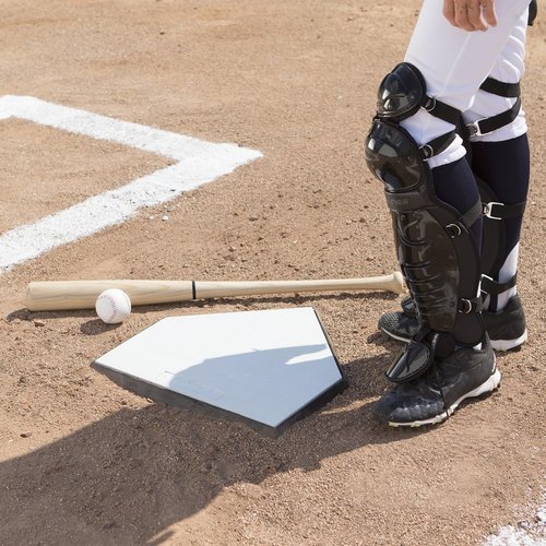 Champion Sports Universal Homeplate - Durable Molded Rubber with Metal Bottom & Ground Anchor Spikes