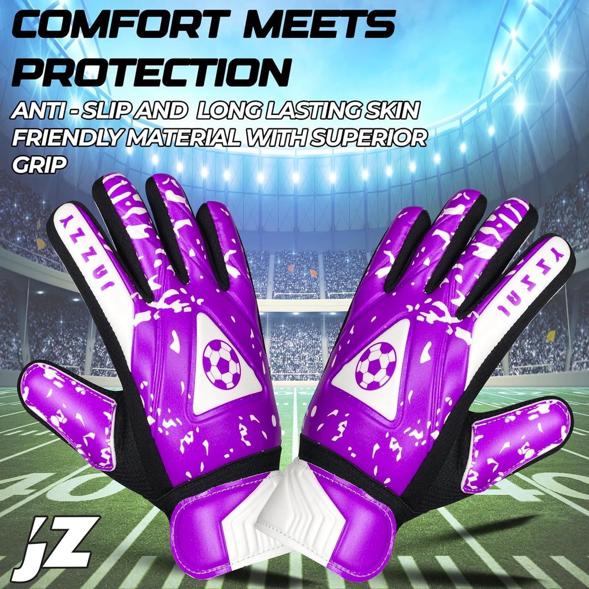 Regine Switzerland Youth Goalie Gloves - Double Wrist Protection & Non-Slip Latex Material