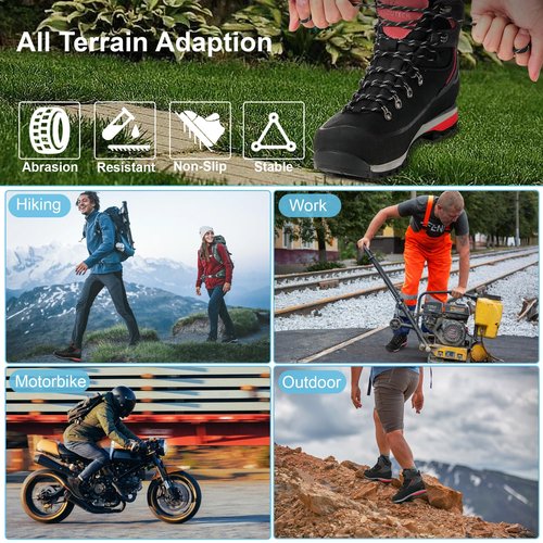 LOUTECK Men's Hiking Boots – Durable and Comfortable Men's Climbing Boots for Rugged Outdoor Adventures, Perfect for Hiking, and Climbing (Black Red, Adult, Men, 11, Numeric, US Footwear Size System, Wide)