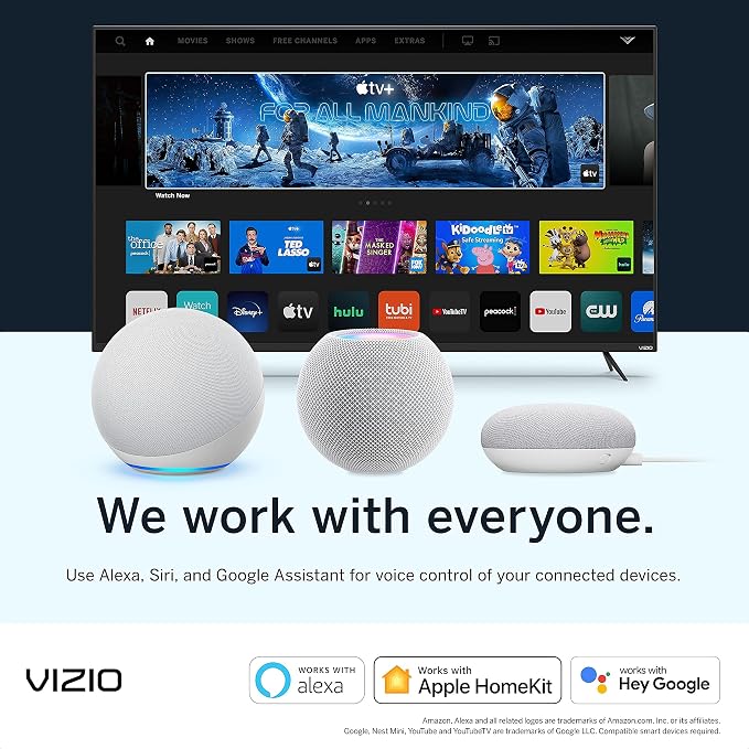 VIZIO 24-inch 1080p Smart TV with Apple AirPlay and Chromecast Built-in, Screen Mirroring for Second Screens, & 150+ Free Streaming Channels, D24f-J09, 2021 Model (Renewed)