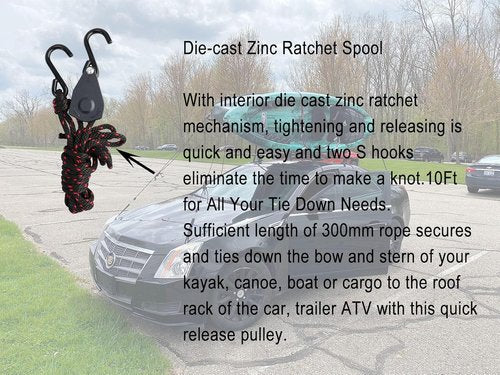 Kayak Roof Rack - Heavy Duty J-Bar Carrier for Canoes & Surf Skis | Fits SUVs, Trucks & Cars - Includes 8 Ratchet Straps