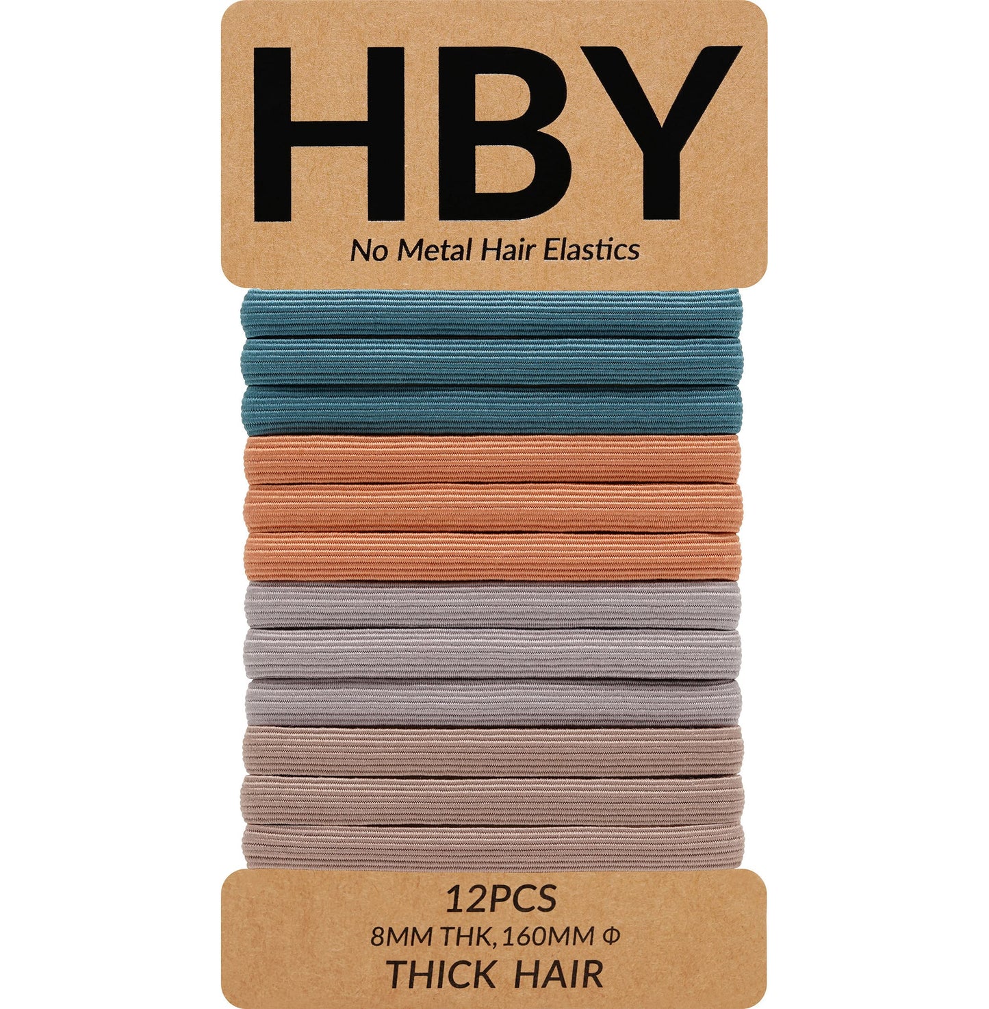 Hby Women'S Hair Ties For Thick Or Curly Hair. No Slip Seamless Ponytail Holders Sports Thick Hair Ties, Arctic Sunrise, 8Mm, 12