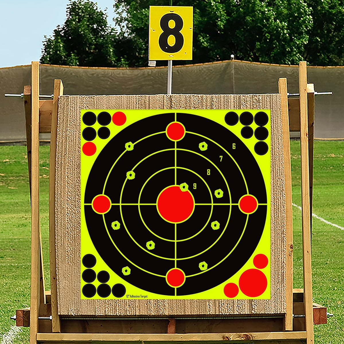 Skiennix Silhouette Splatter Targets - Bright Fluorescent Yellow for Easy Visibility | 12x12 Inch (10/25/50 Pack)