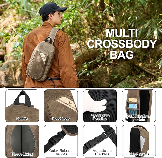 Padwa Lifestyle Dark Brown Crossbody Camera Bag
