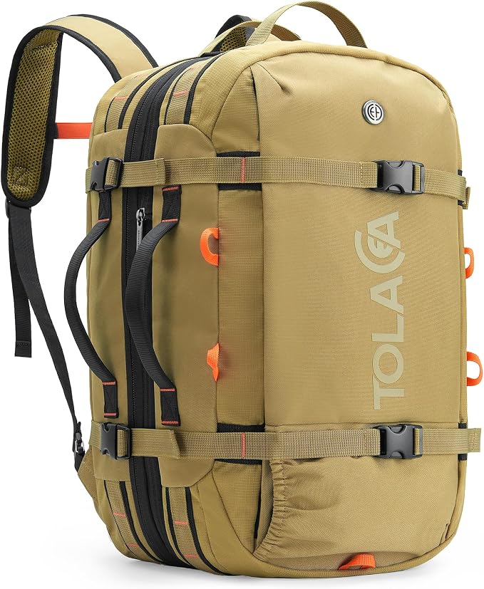 Tolaccea Travel Backpack for Men Women, 40L-50L Carry On Backpack