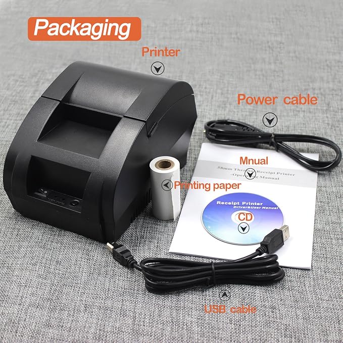 symcode 58MM USB Thermal Receipt Printer, High Speed Printing 90mm/sec