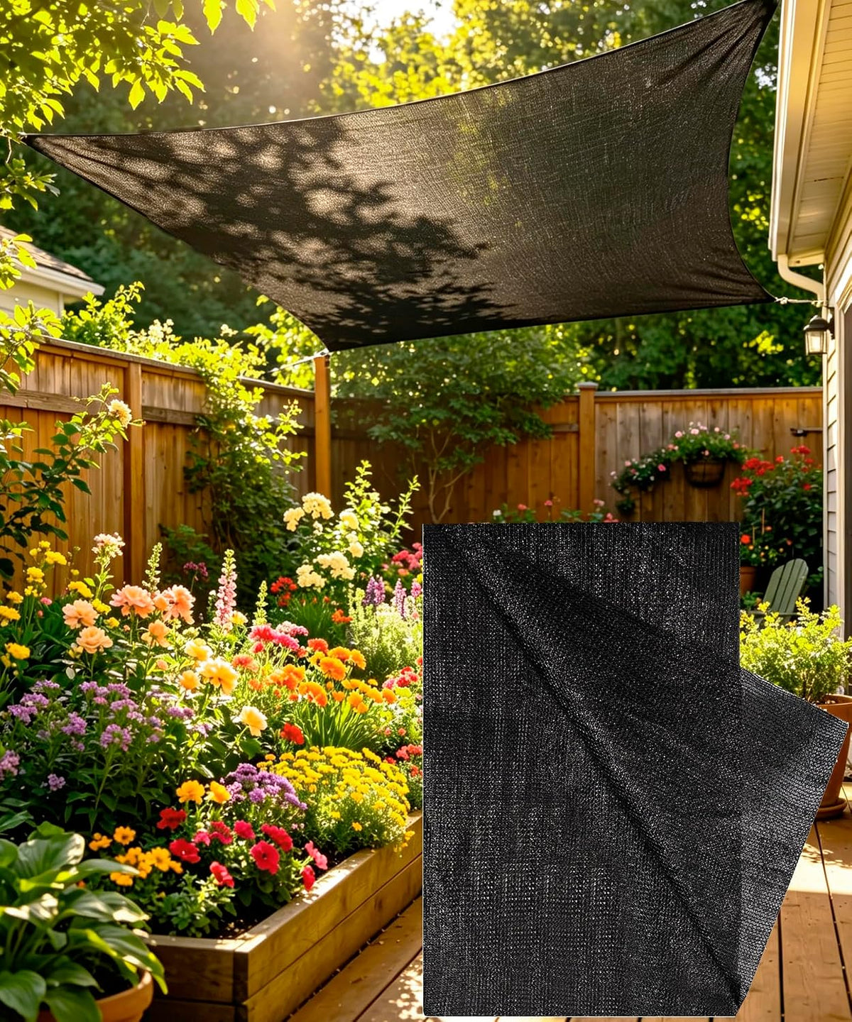 Black Sun Shade Cloth for Garden, 90-95% Sunblock Shade Mesh Tarp 3 x 10FT | Shade Cover for Plants, Greenhouse, Vegetables, Patio, Car Cover, Pergola Cover, Canopy, Backyard, Lawn, and Outdoor Use