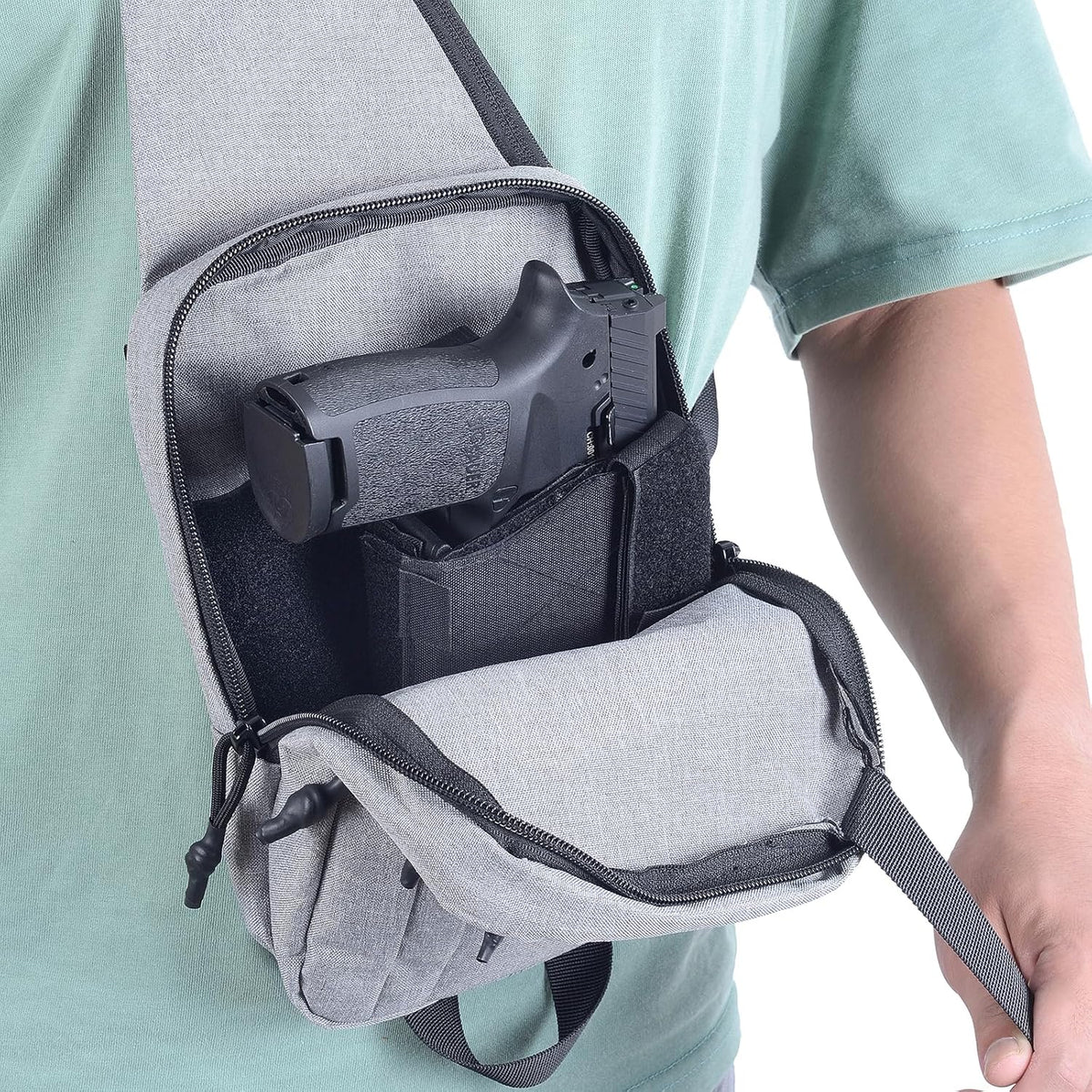 Skiennix Tactical Sling Chest Bag - Concealed Carry with Gun Holder | EDC Crossbody Design