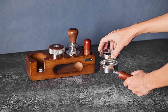 58mm Magnetic Espresso Dosing Funnel & Puck Screen Set - 304 Stainless Steel Coffee Dosing Ring Compatible with Rancilio, Gaggia, All 58mm Portafilters