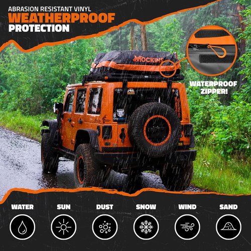 Mockins Rooftop Cargo Carrier Bag - 30 Cu.Ft. All-Weather Soft-Shell Vinyl | 60"x43"x20" for Cars, SUVs & Trucks