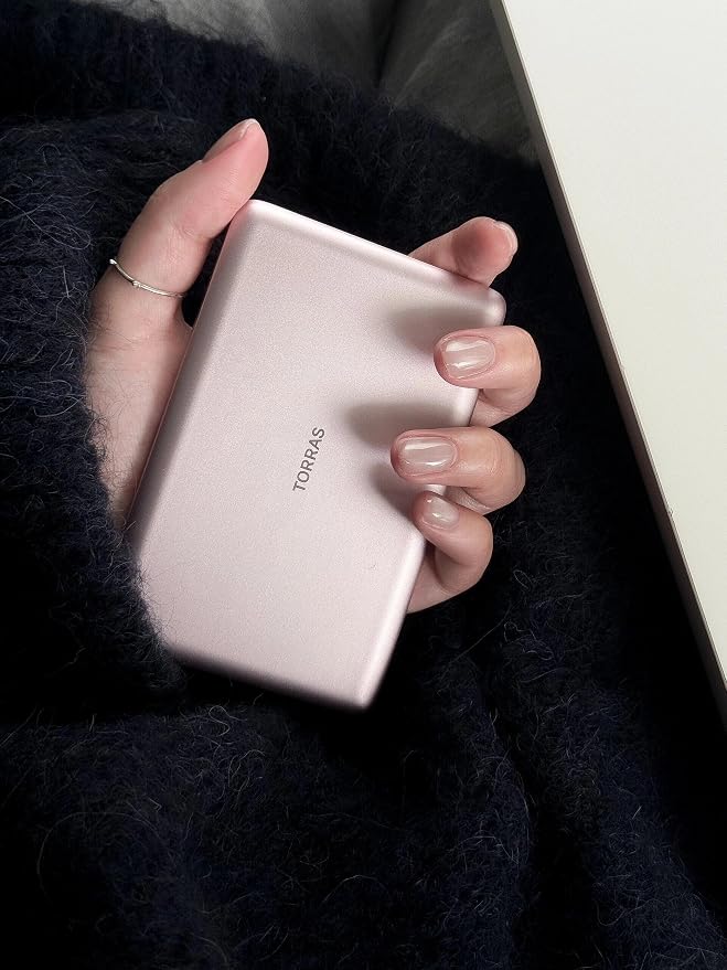 TORRAS MiniMag Power Bank, Ultra Slim 5,000mAh Wireless Portable Charger with USB-C Cable, Fast Charging iPhone Air MagSafe Battery Pack, Compatible Charger for iPhone 17/16/15/14/13/12, Azalea Pink