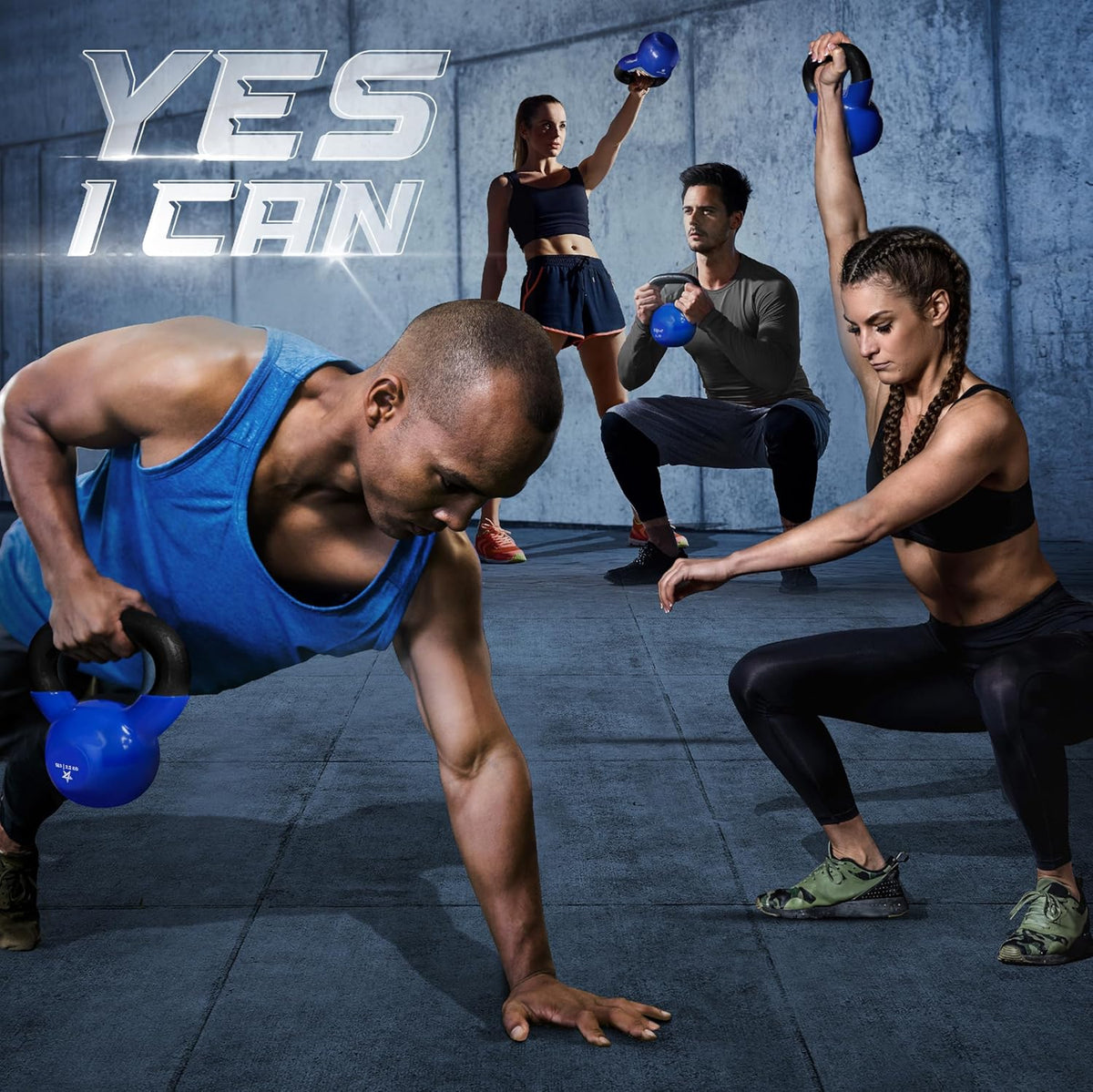 Yes4All Kettlebell - Vinyl Coated Cast Iron Strength Training for Home Gym | 5-100 LB Options