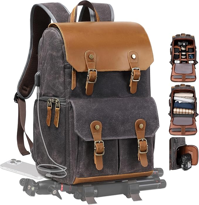 Padwa Lifestyle Gray Black Camera Backpack