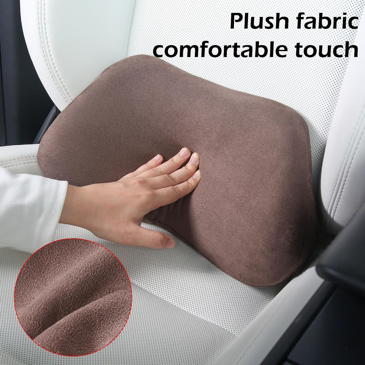 Lumbar Support Pillow for Car Lower Back Cushion, Brown, 2 Packs
