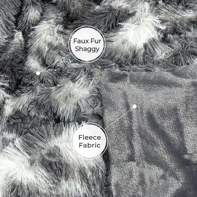 Tuddrom Decorative Extra Soft Fuzzy Faux Fur Throw Blanket 50" x 60", Solid