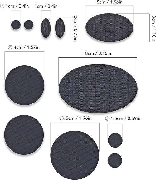 aZengear Repair Patches for Down Jackets - Waterproof Self-Adhesive Nylon Fabric, 11 Pieces, Dark Grey