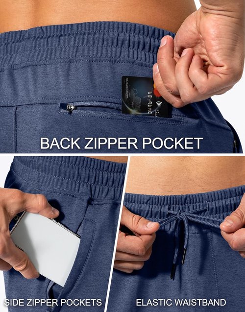 G Gradual Men's Athletic Sweatpants - Zipper Pockets for Running & Workout | Comfortable Joggers