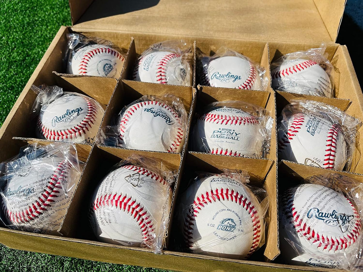 Rawlings Pony League Baseballs - Competition Grade RPLB1 for Youth 14U | Multiple Count Options