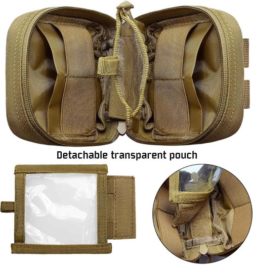 2 Pack Tactical Molle Mini Admin Pouches by [Brand Name] - Durable 1000D EDC Waist Belt Bags