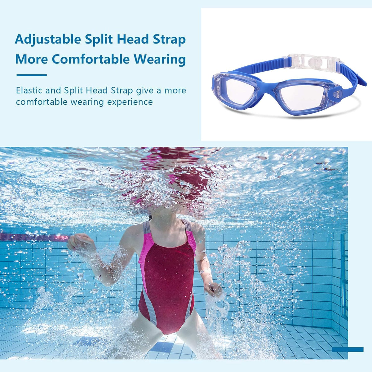 Skiennix Kids Swim Goggles - UV Protection & Anti-Fog Design | 4 Pack for Ages 6-14