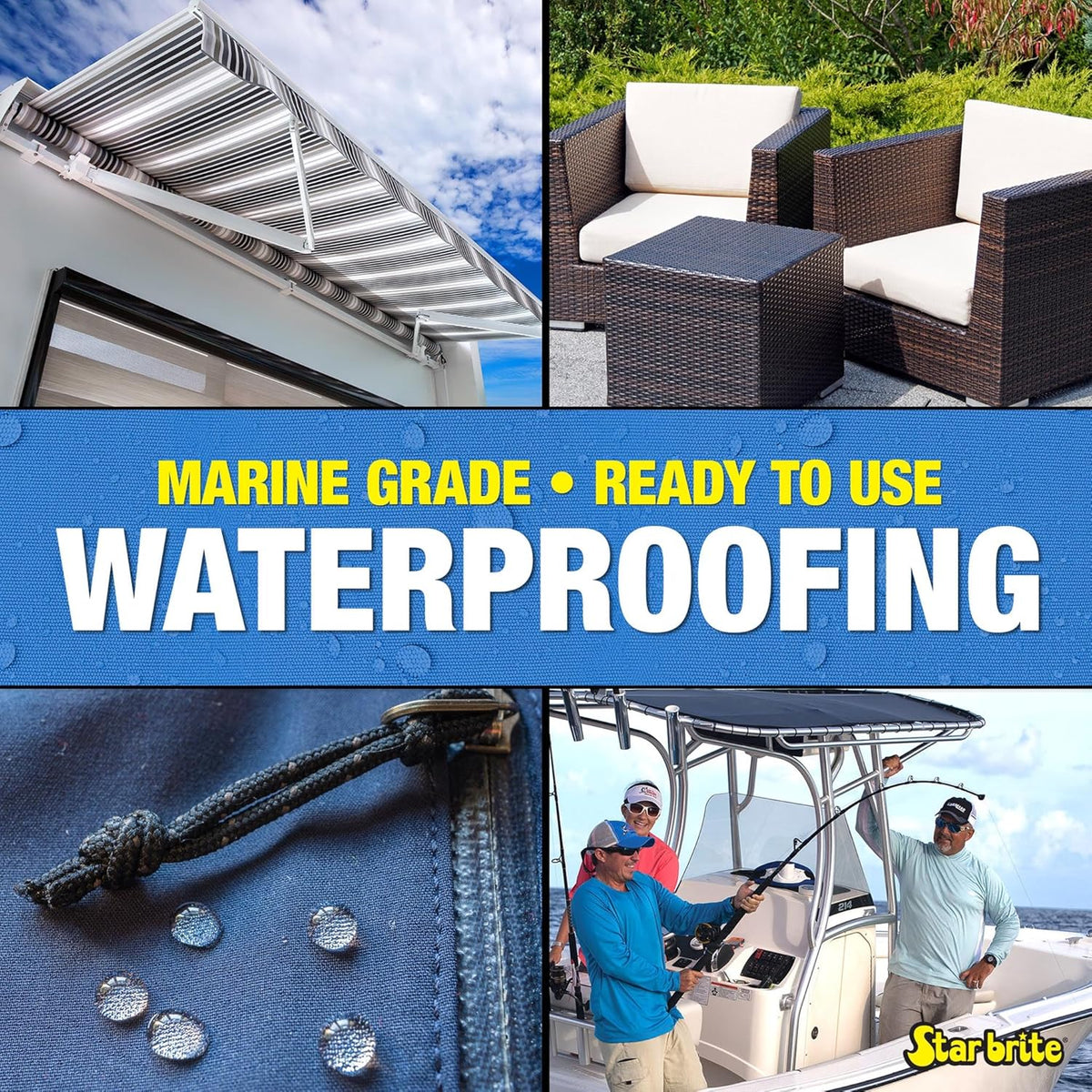 Star Brite Waterproofing Spray - UV Protection & Stain Repellent for Boat Covers, Tents & More
