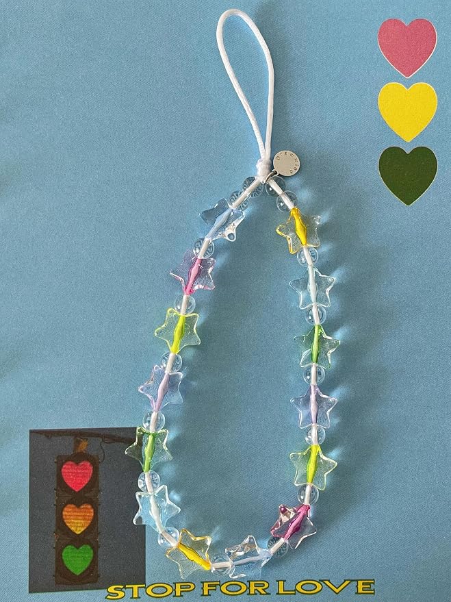 Drawwind Phone Charm Beaded Wristlet Strap Universal Cell Phone Lanyard Cute
