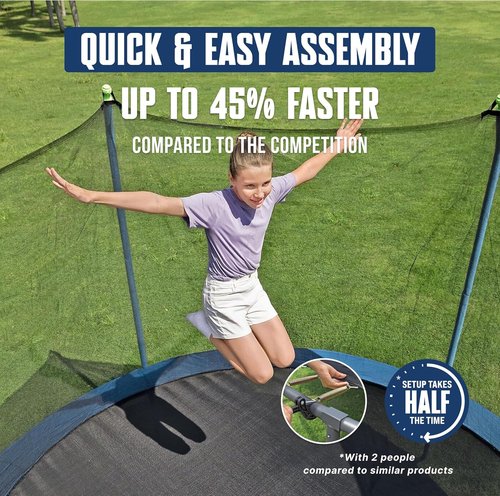 Bestway Xtreme Air Trampoline - 10FT, 12FT & 15FT Outdoor Fun with No-Gap Safety Net & Foam-Padded Poles
