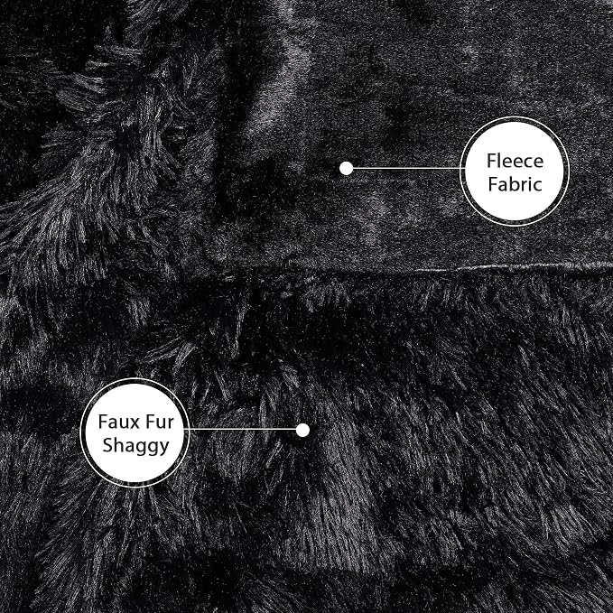 Tuddrom Decorative Extra Soft Faux Fur Blanket Twin Size 70" x78", Reversible