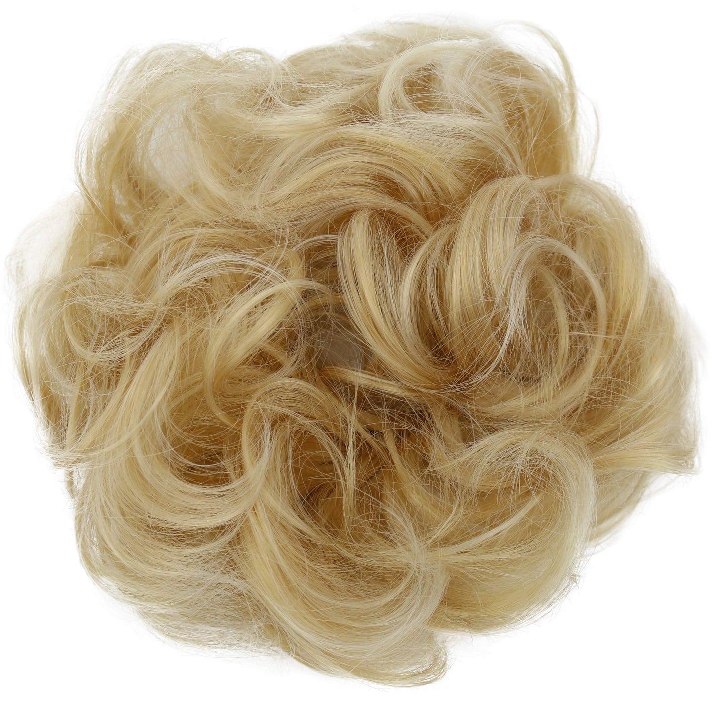 Caisha Big Hairpiece Scrunchy Updo Bridal Hairstyle Curly Messy Bun Light Blonde G15E