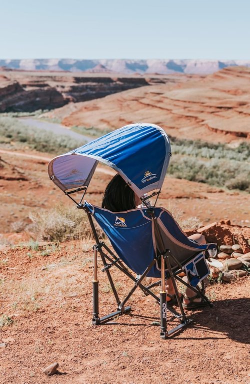 GCI Outdoor Pod Rocker - Comfortable Outdoor Rocking Chair with SunShade Canopy | Perfect for Relaxation