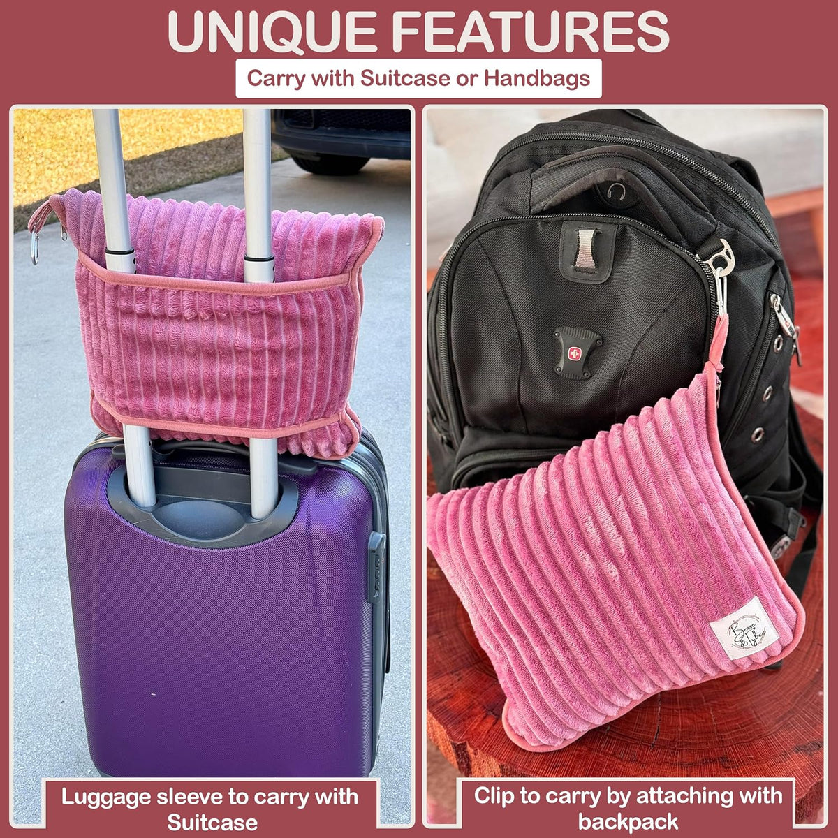 Premium Travel blanket pillow - XL 50"x70" | 2 in 1 Travel Blanket Airplane Compact with Bag having Hand Luggage Sleeve & Backpack Clip | Roadtrip, Hiking and long flight must haves | Airplane Comfort
