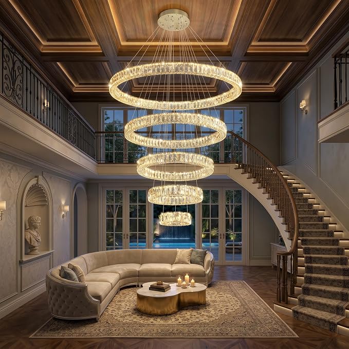 HAIXIANG 5-Rings Modern Chandelier