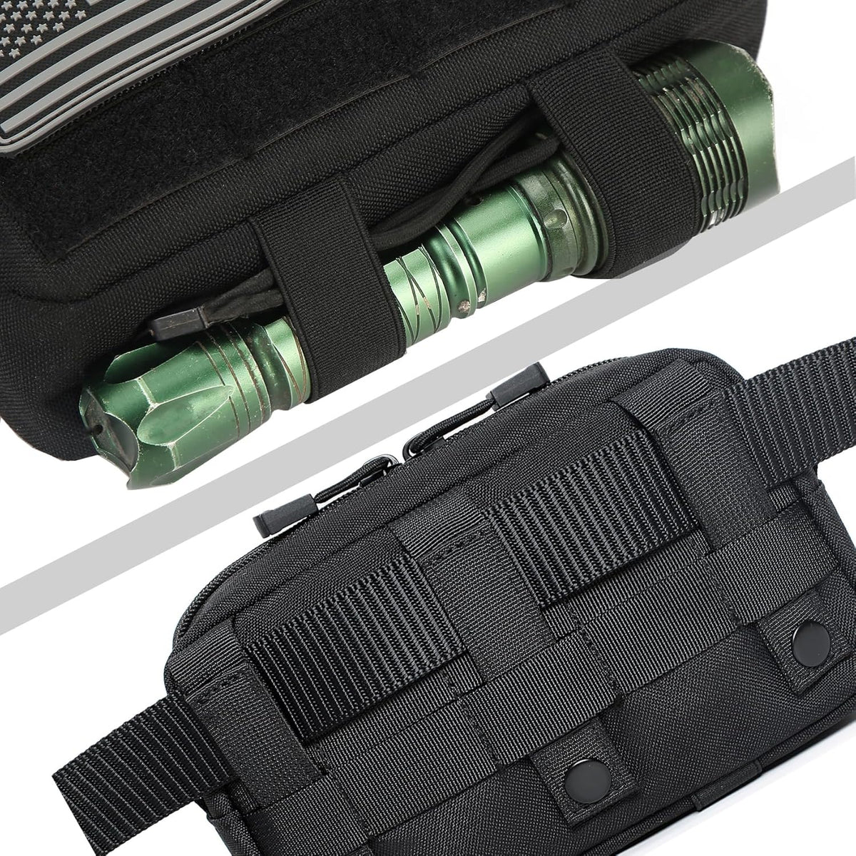 Skiennix Tactical Molle Horizontal Admin Pouch - Front Drawstring Pocket | EDC Utility Organizer Bag